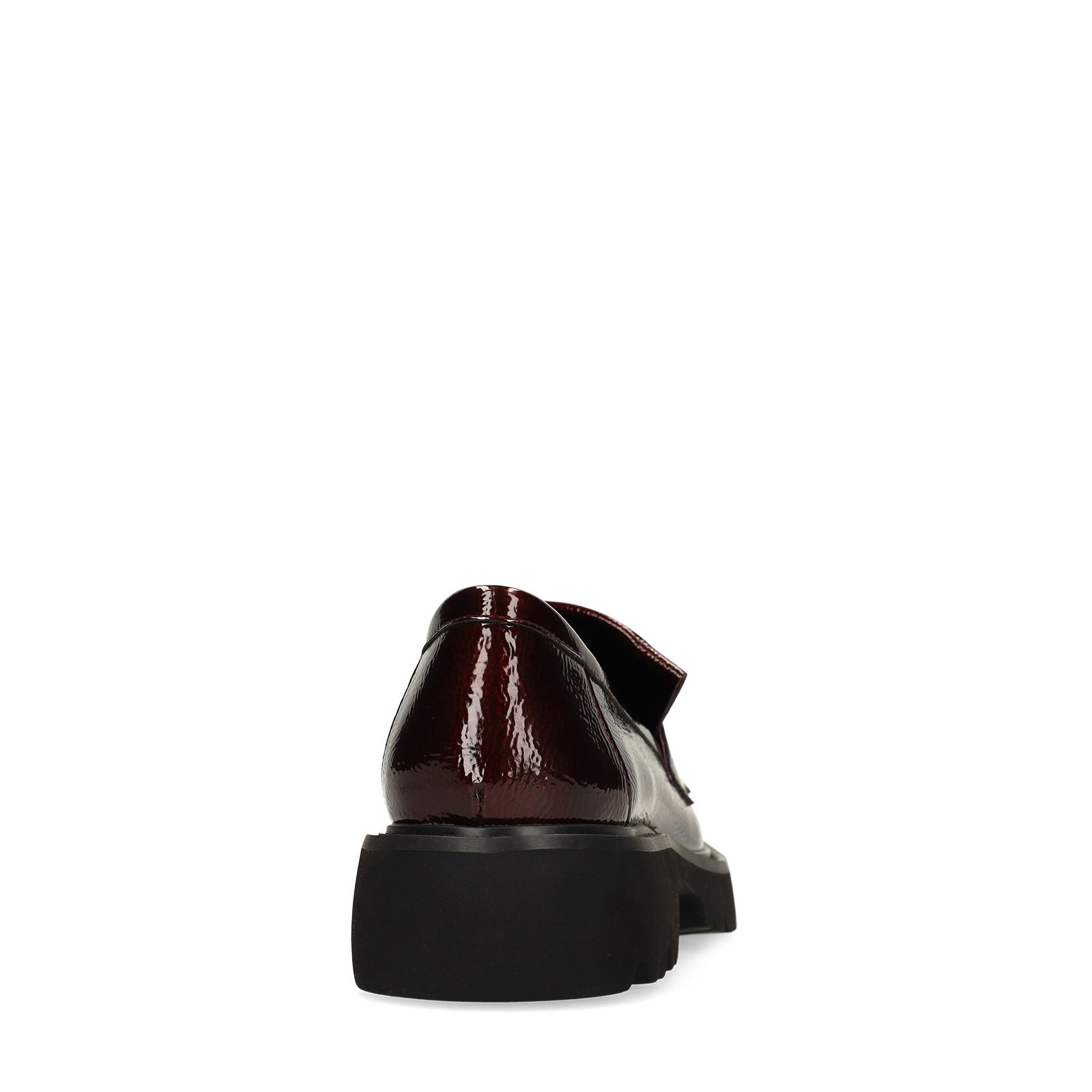 Bordeauxrote Lackleder-Loafer mit Quasten