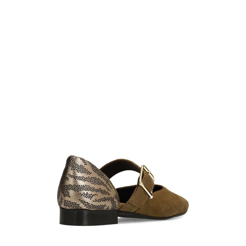 Donkergroene suède loafers