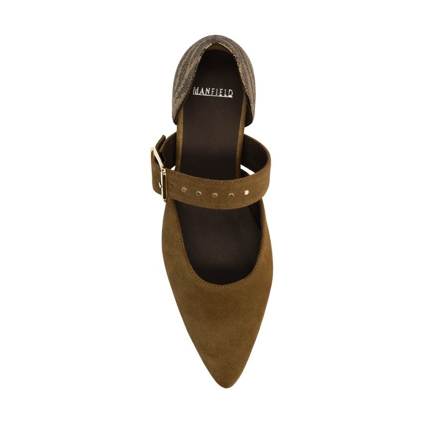 Donkergroene suède loafers