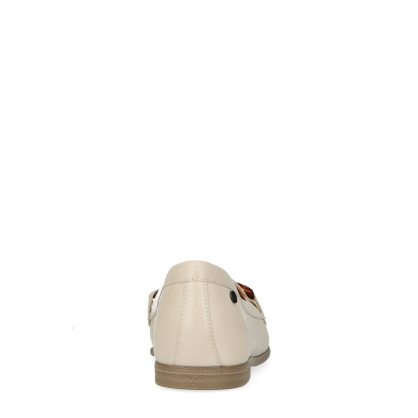 Offwhite Leder-Loafer mit Kette