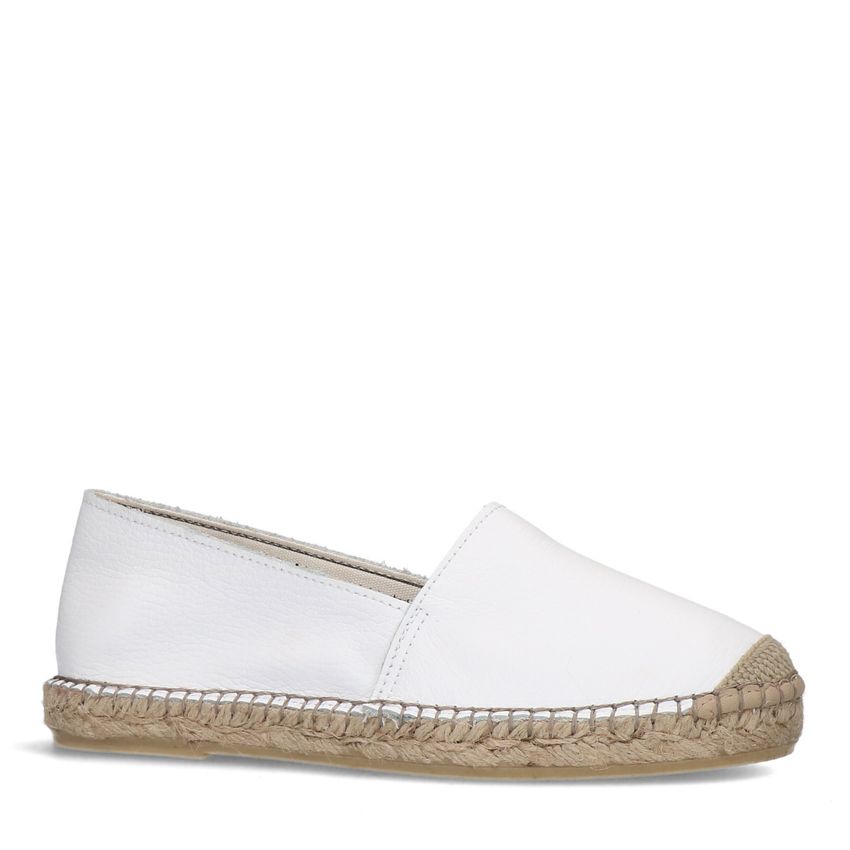 Witte leren espadrilles