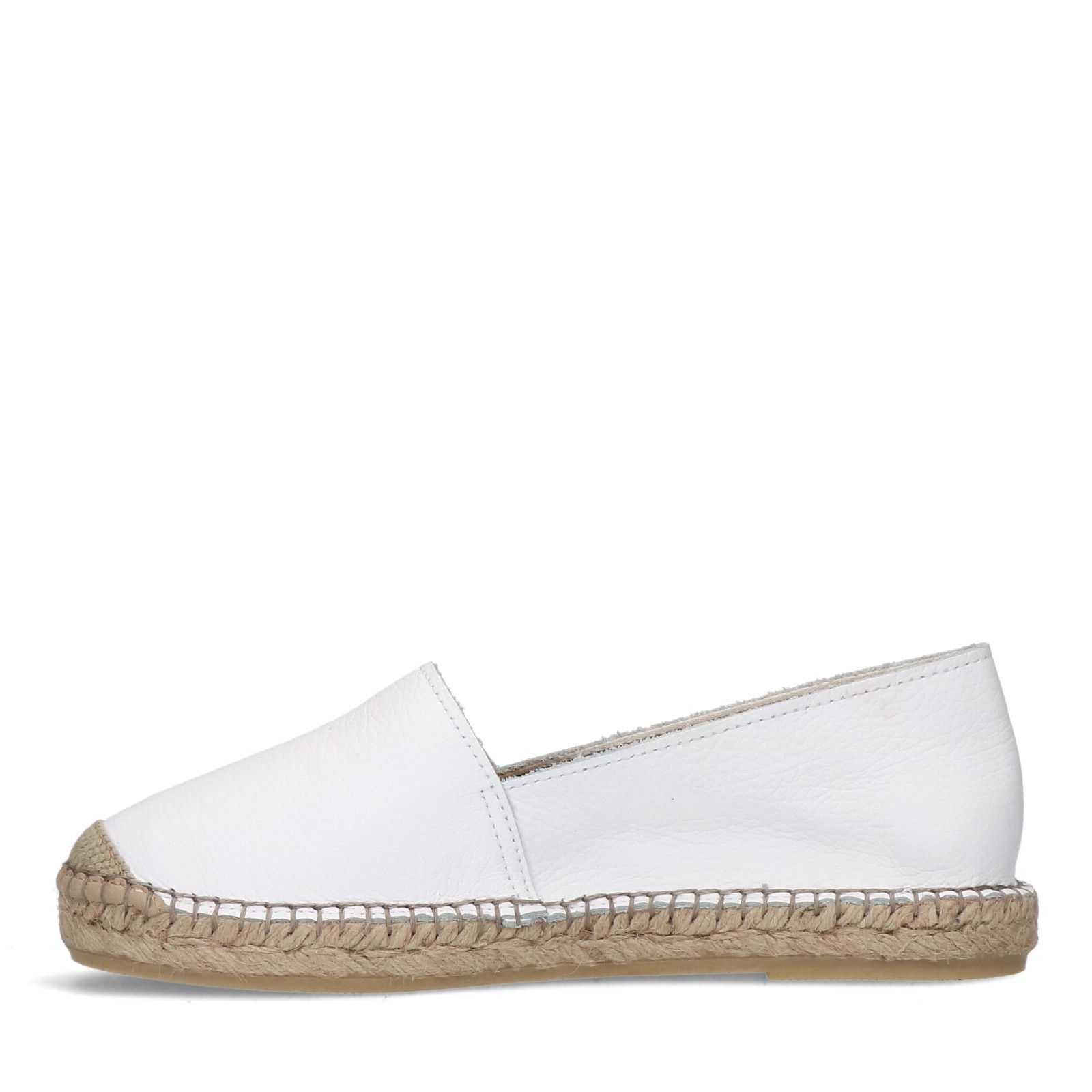 Witte leren espadrilles