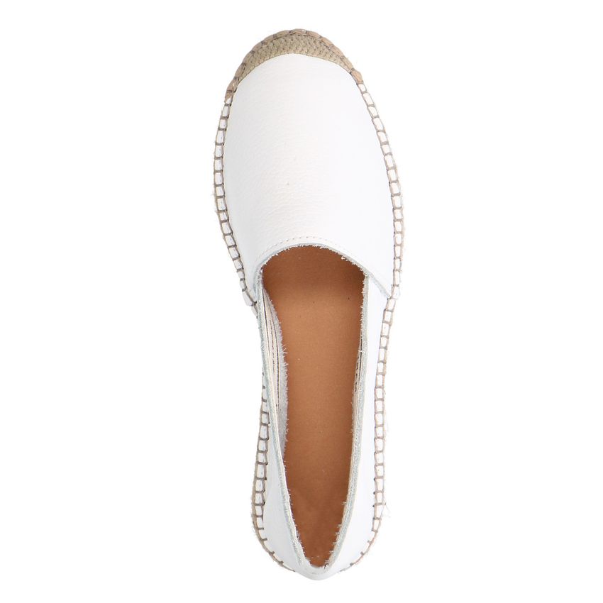 Witte leren espadrilles