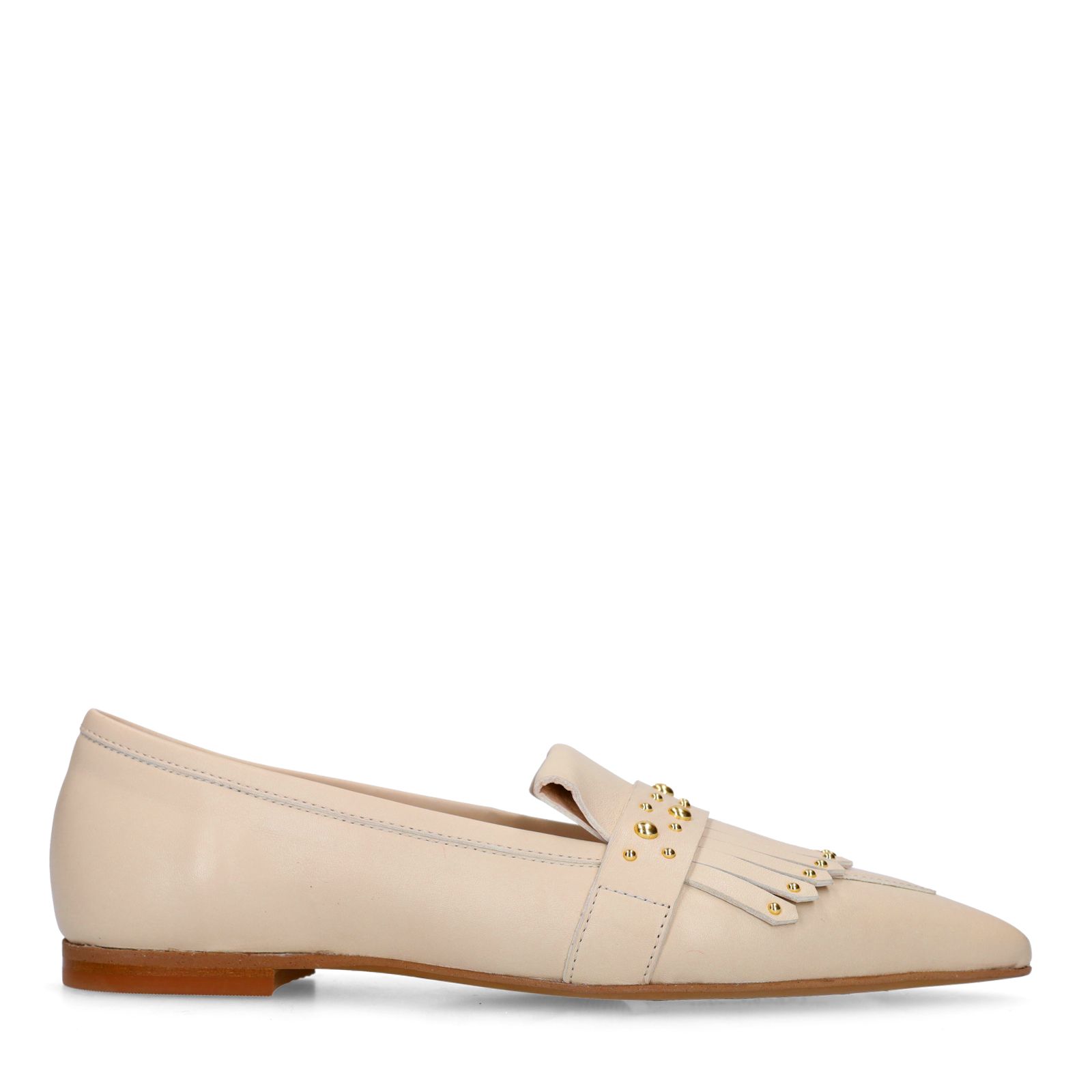 Off white leren loafers met gouden studs