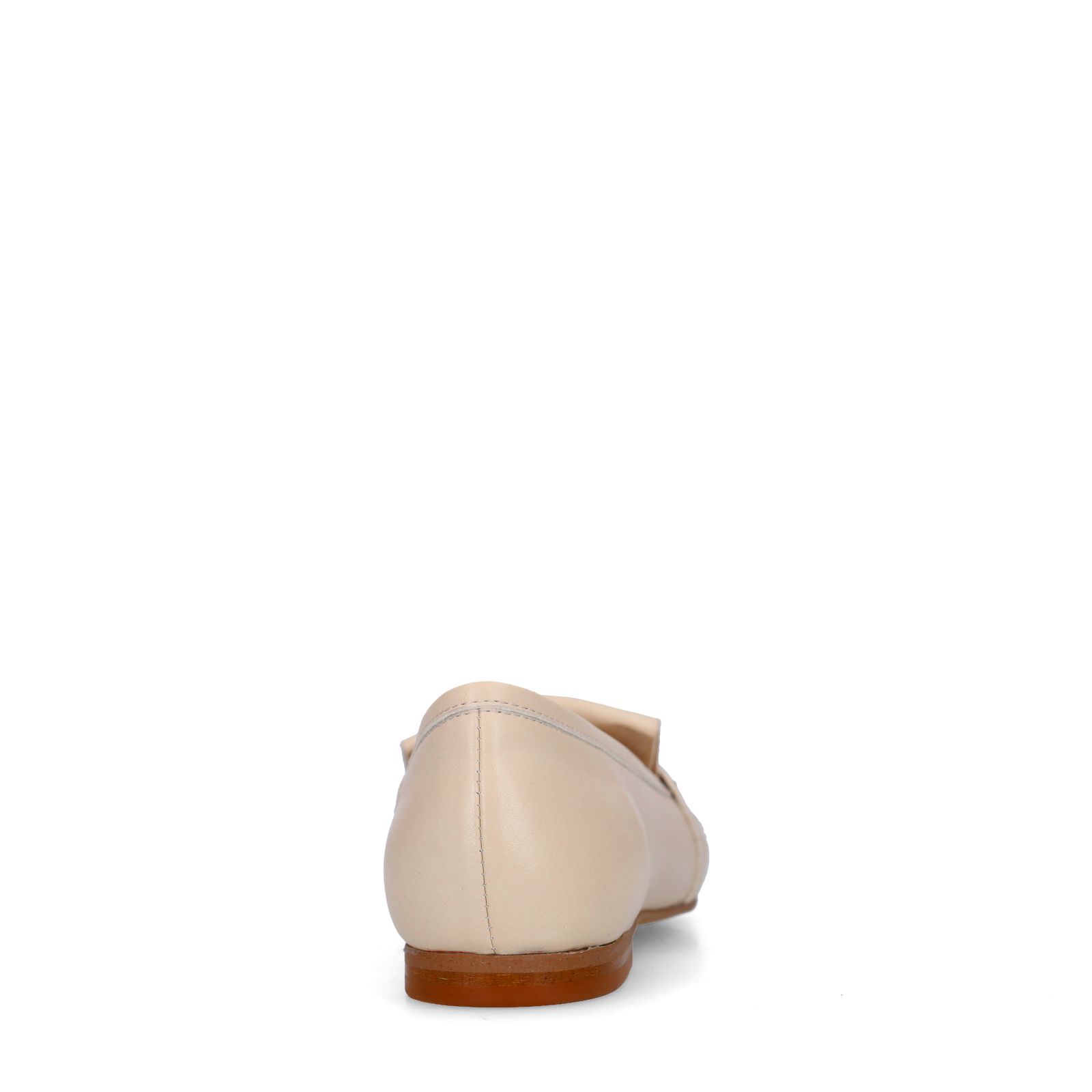 Offwhite Leder-Loafer mit goldfarbenen Nieten