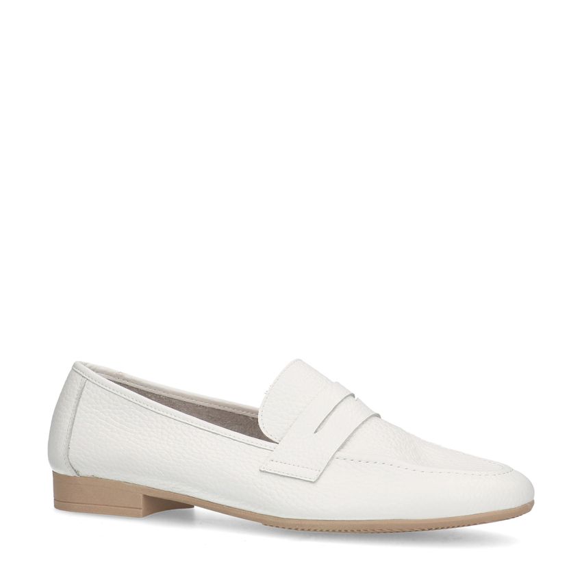 Witte leren loafers