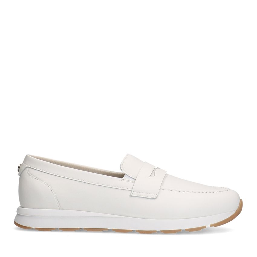 Witte leren loafers