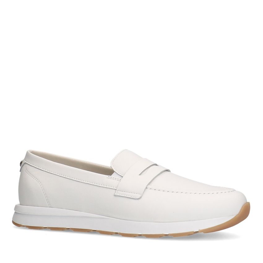 Witte leren loafers