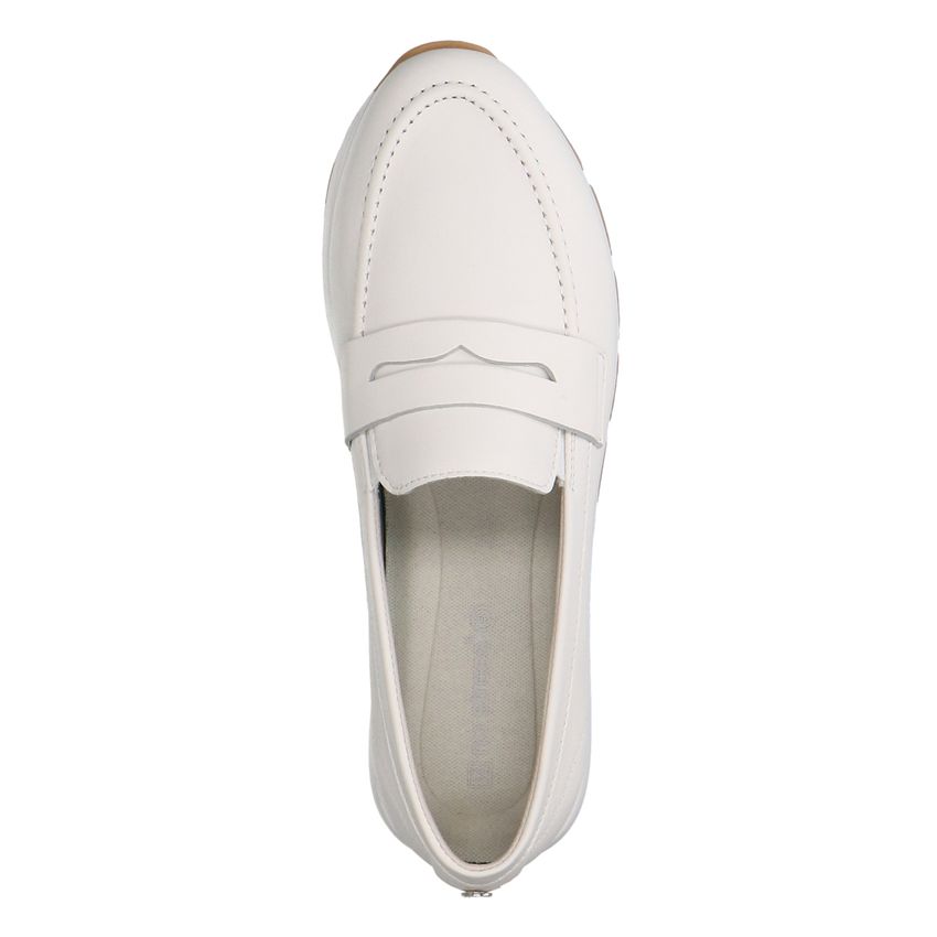 Witte leren loafers