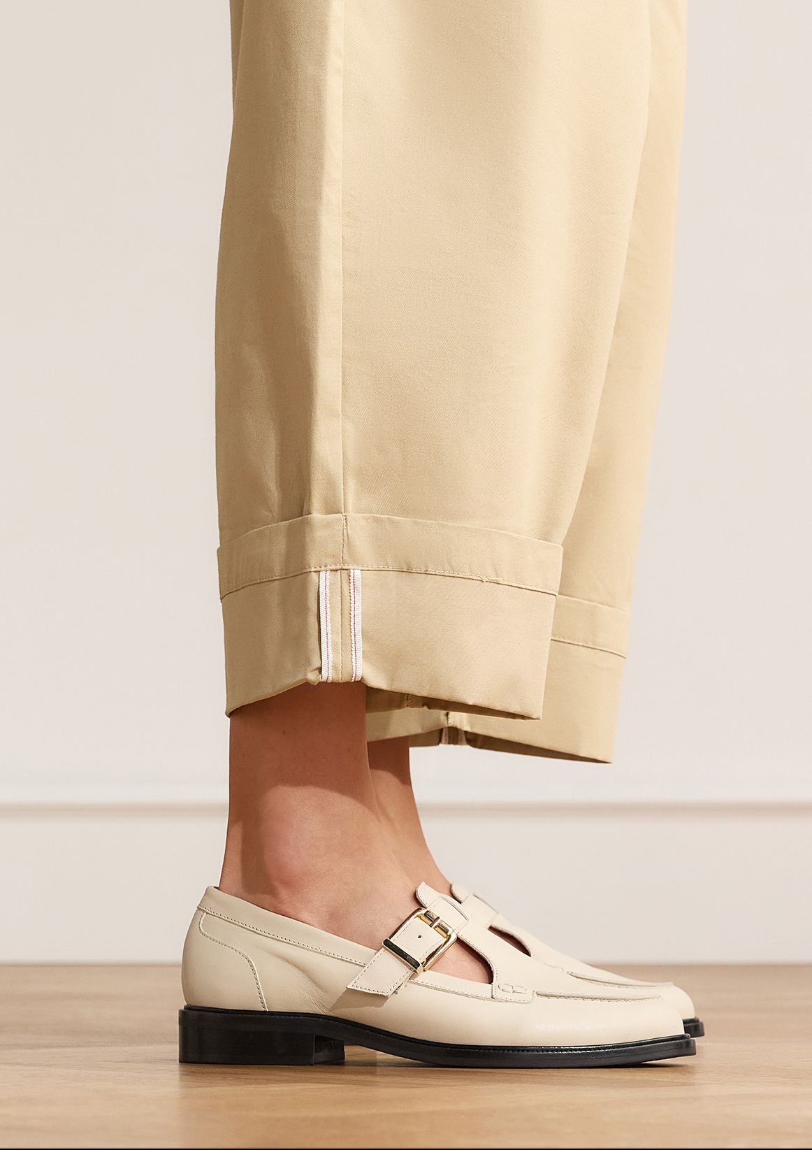 Weiße Leder-Loafer