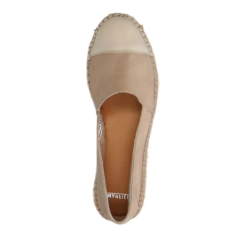 Witte leren espadrilles met plateauzool