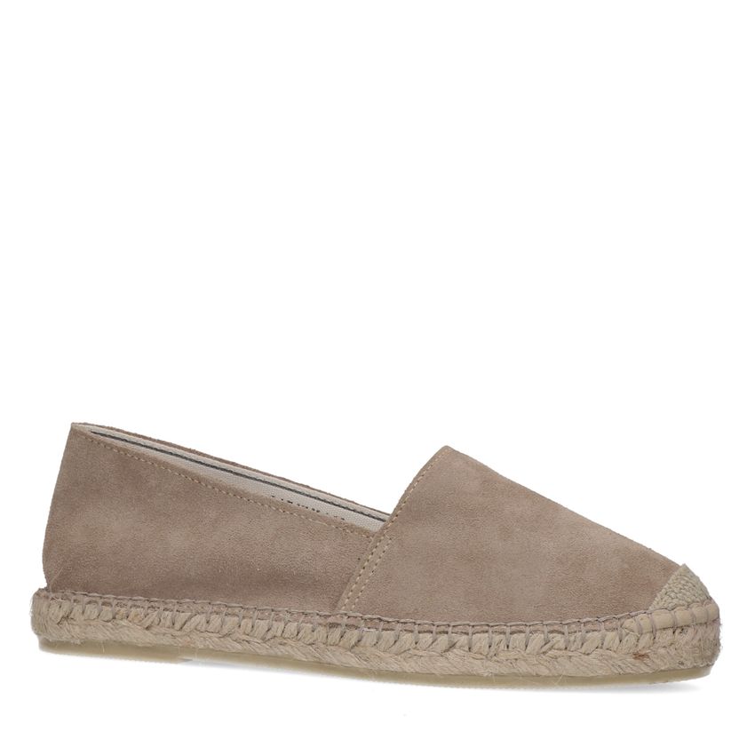 Taupefarbene Espadrilles aus Veloursleder