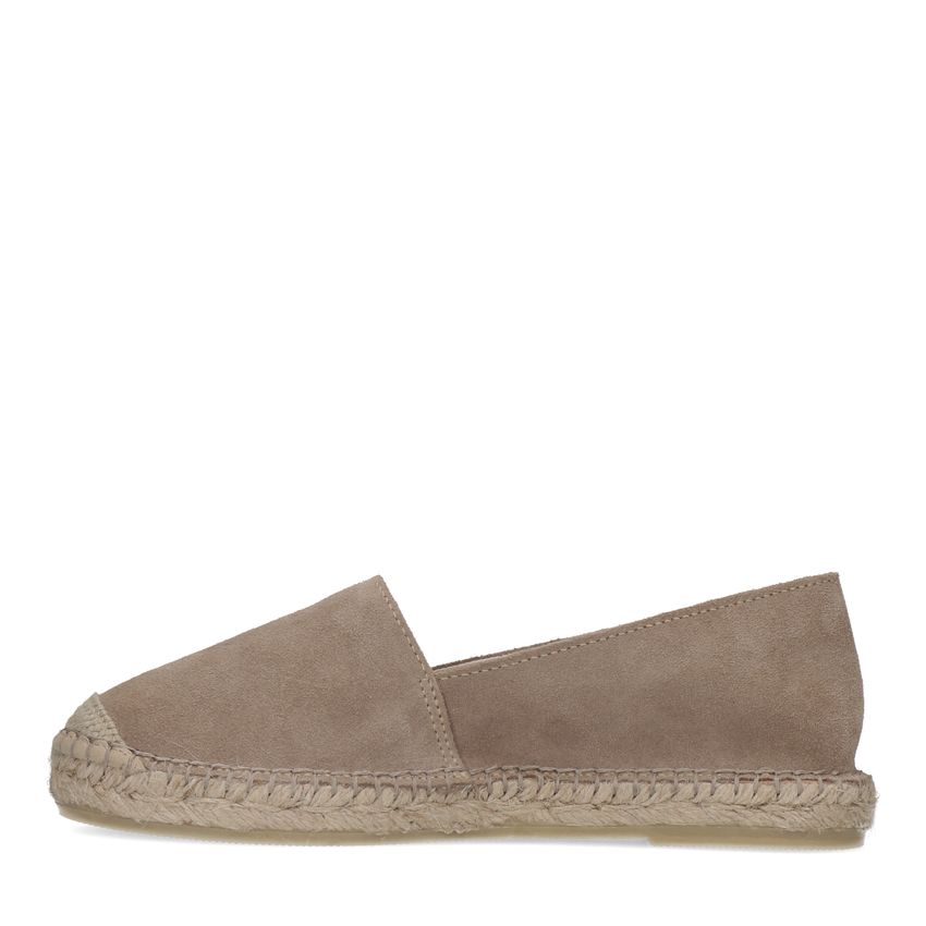 Taupefarbene Espadrilles aus Veloursleder