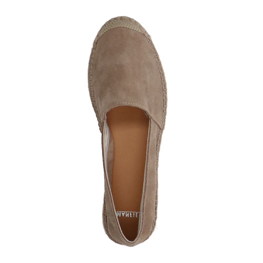 Taupefarbene Espadrilles aus Veloursleder