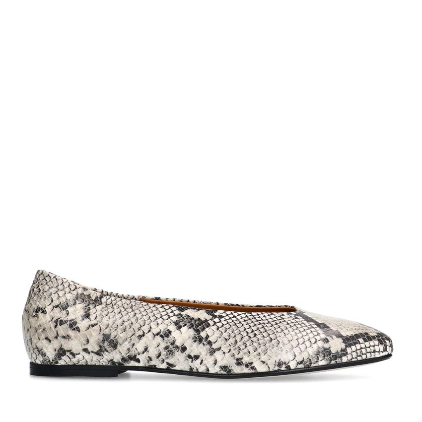 Leder-Loafer mit Snakeprint