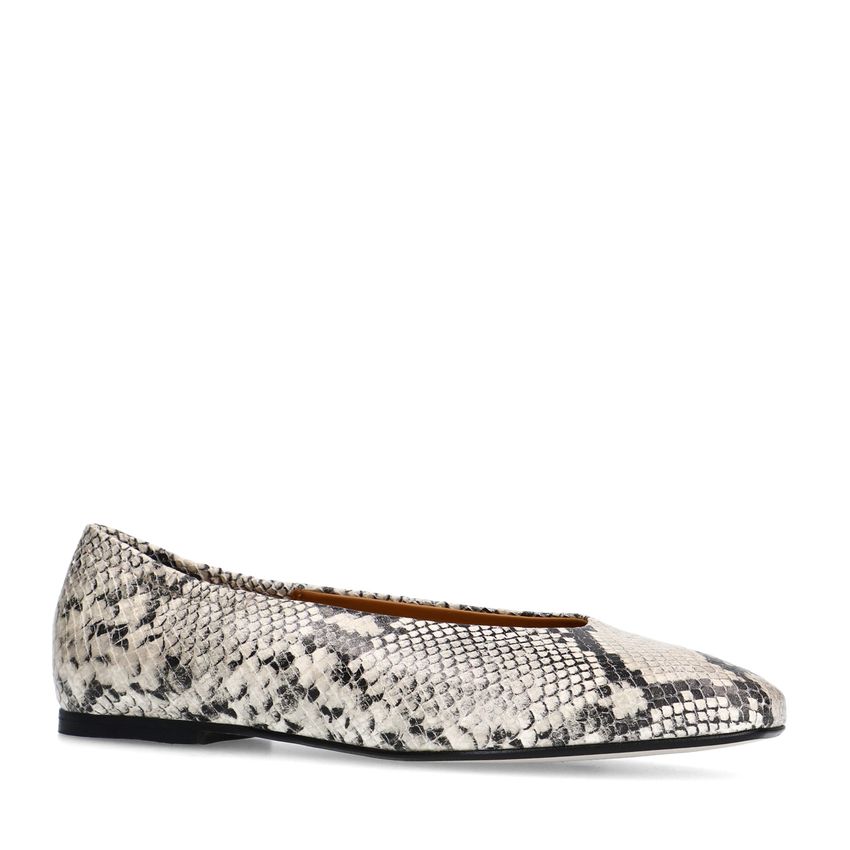 Leder-Loafer mit Snakeprint