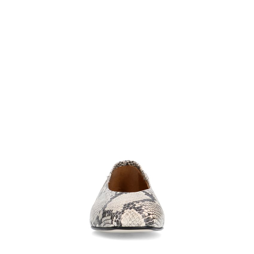 Leder-Loafer mit Snakeprint