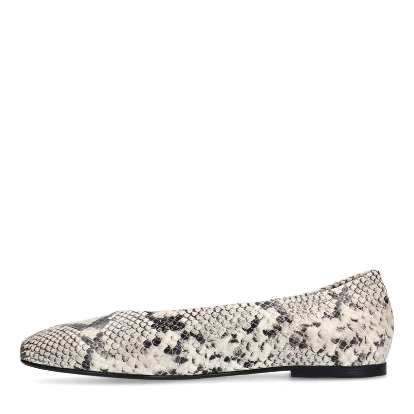 Leder-Loafer mit Snakeprint