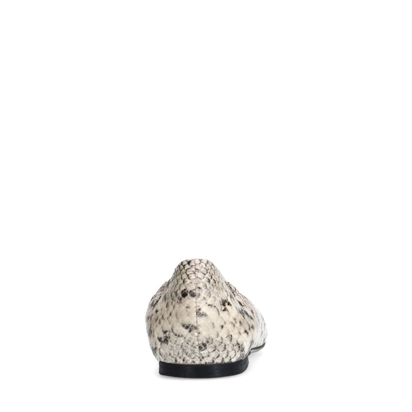 Leder-Loafer mit Snakeprint