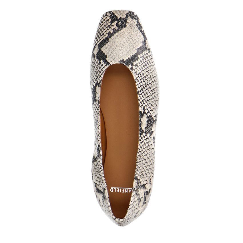 Leder-Loafer mit Snakeprint