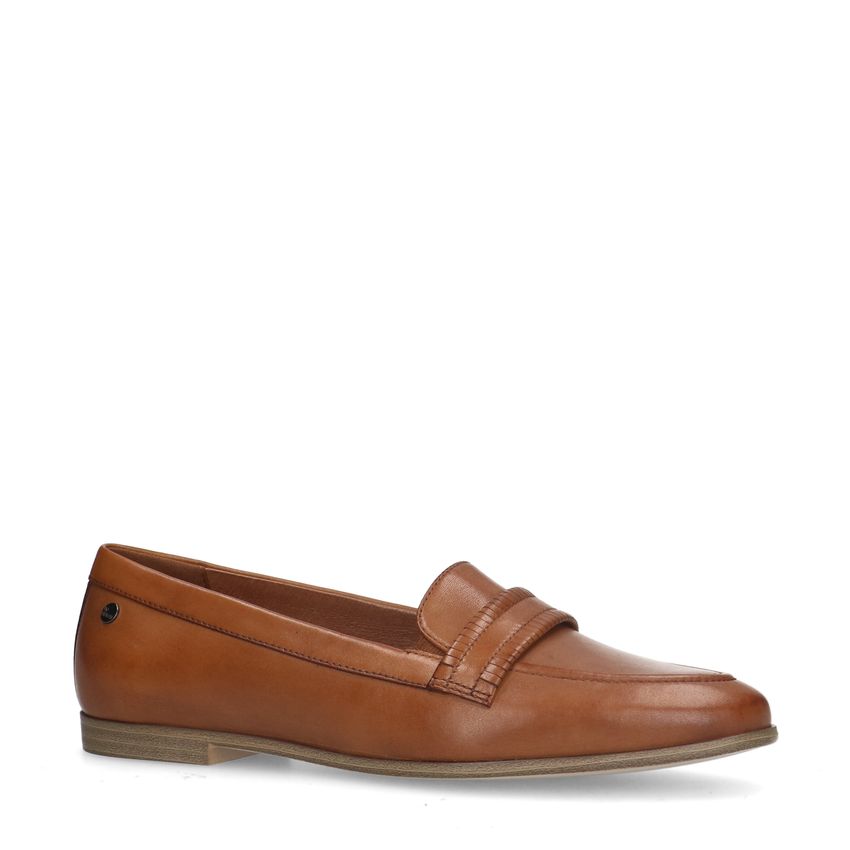 Cognacfarbene Leder-Loafer