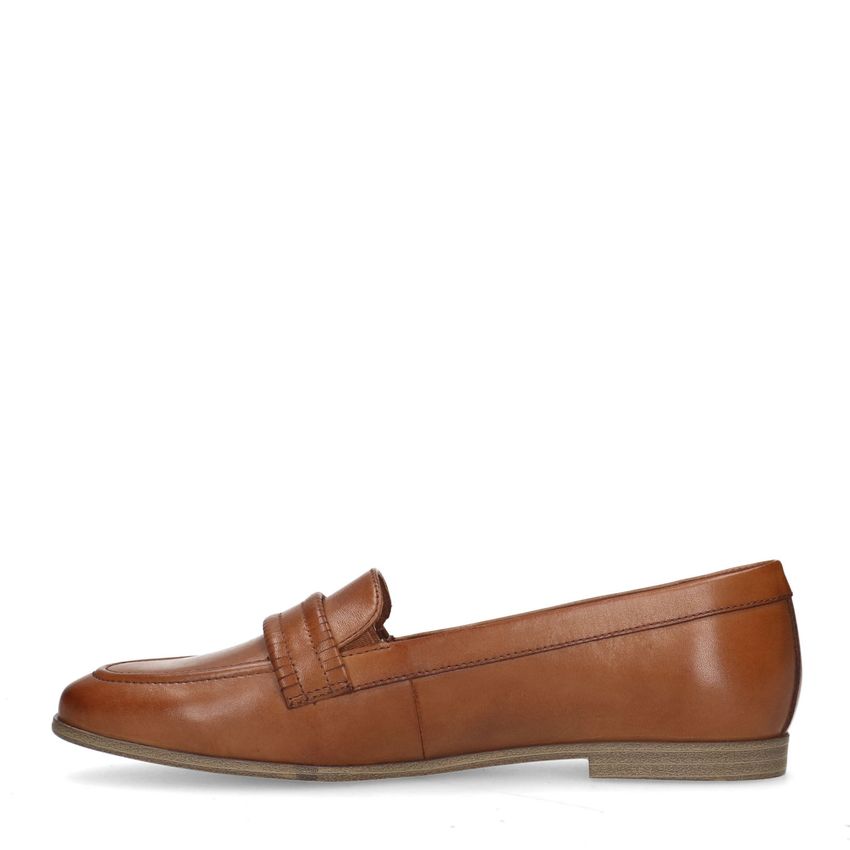 Cognac leren loafers