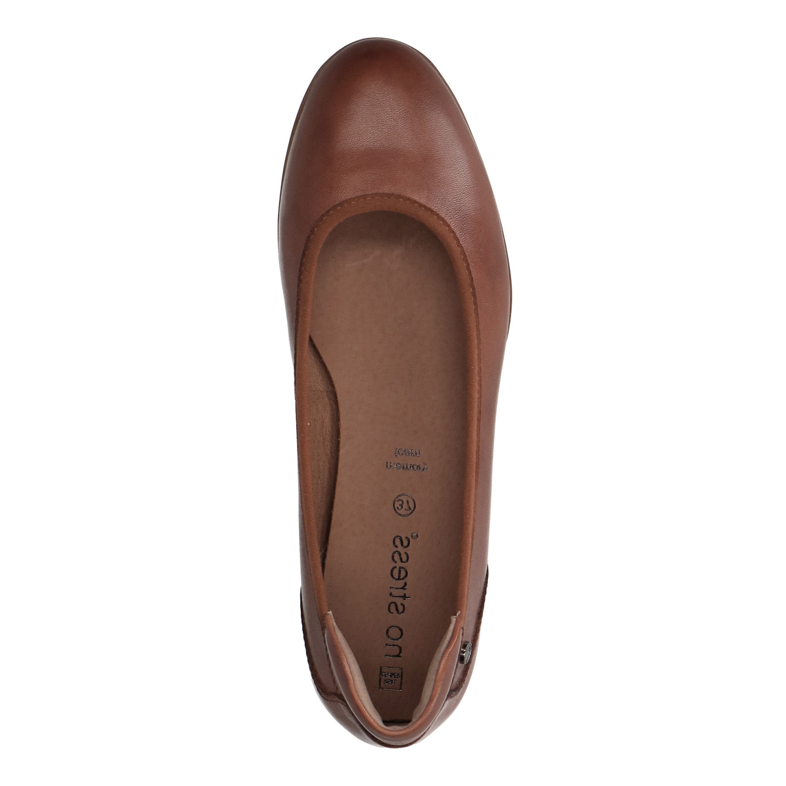 Cognac leren ballerina's Instappers Manfield Manfield