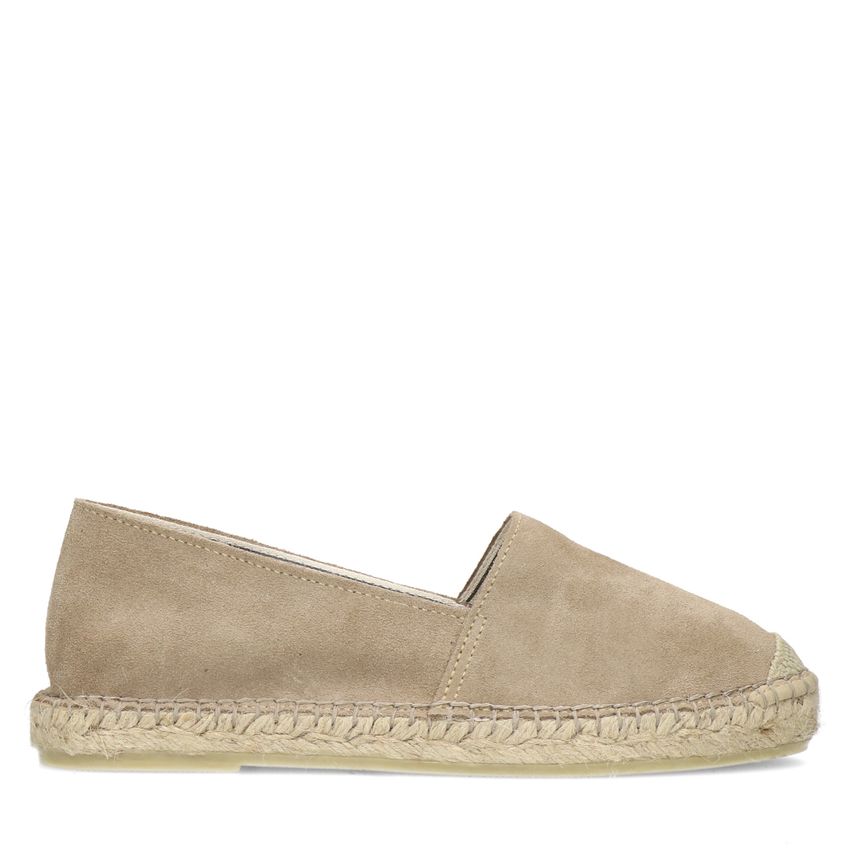 Beigefarbene Veloursleder-Espadrilles