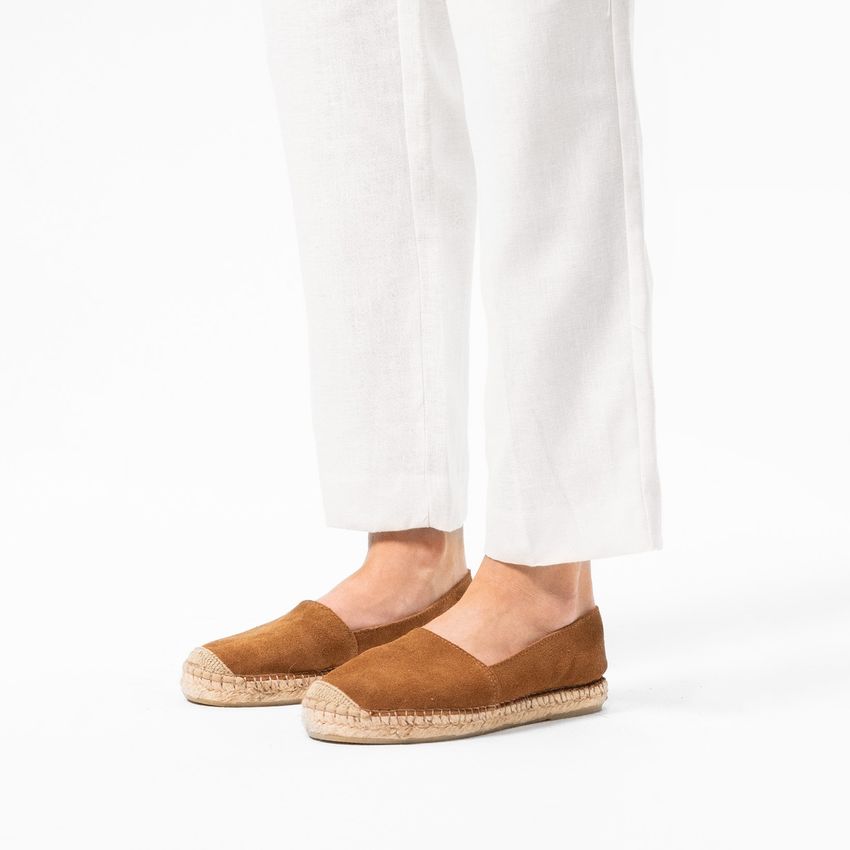 Cognac suède espadrilles