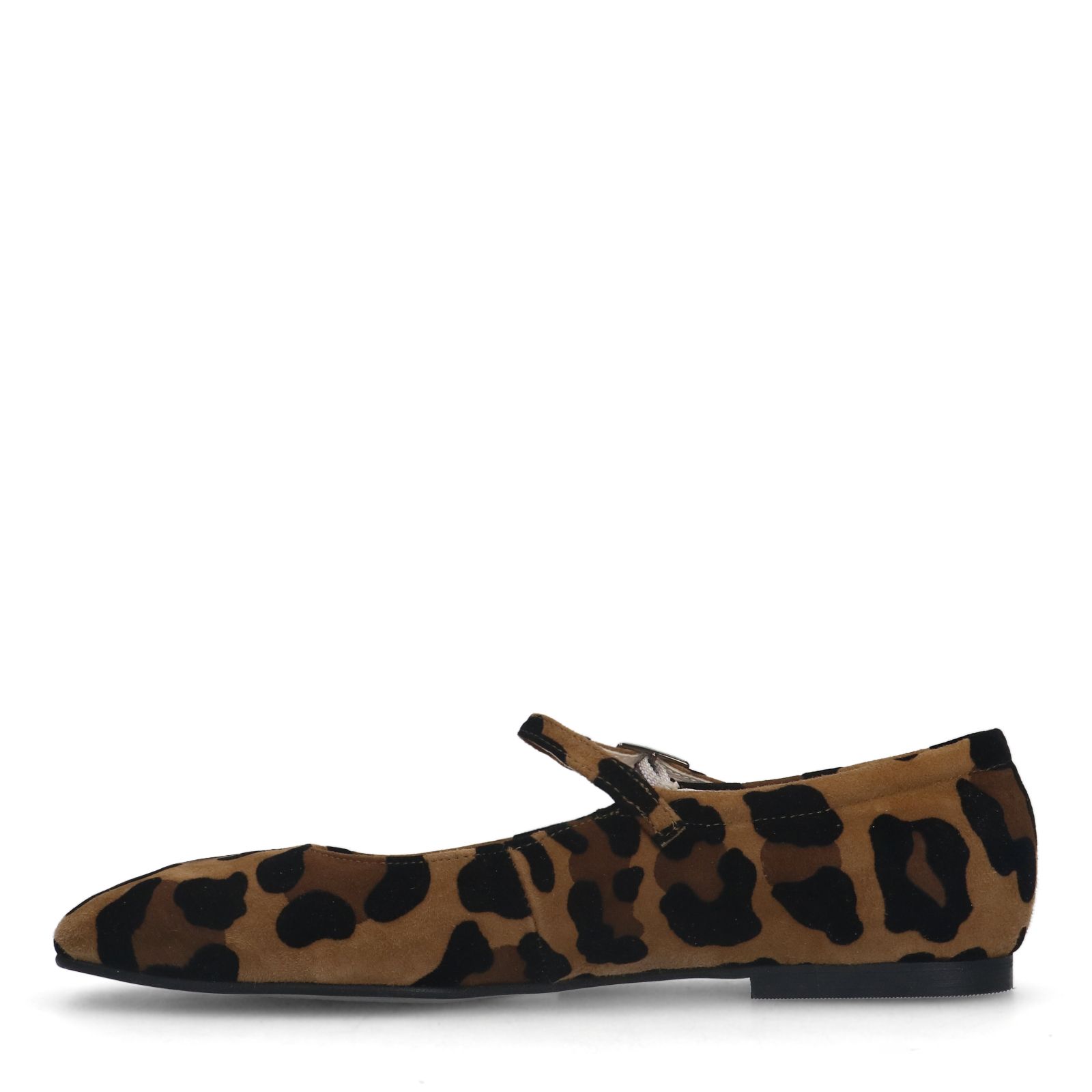 Leopard suède Mary Jane ballerina's