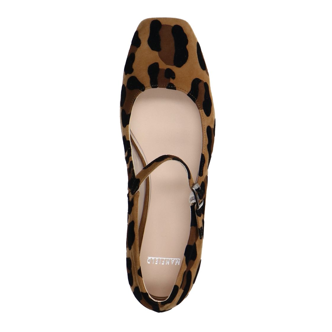 Leopard suède Mary Jane ballerina's