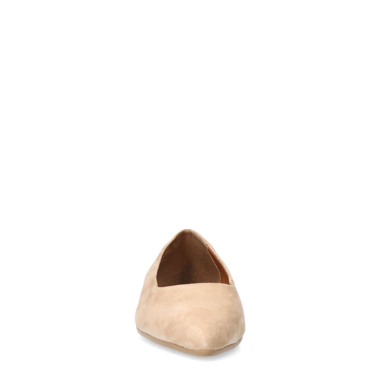 Beigefarbene Veloursleder-Ballerinas