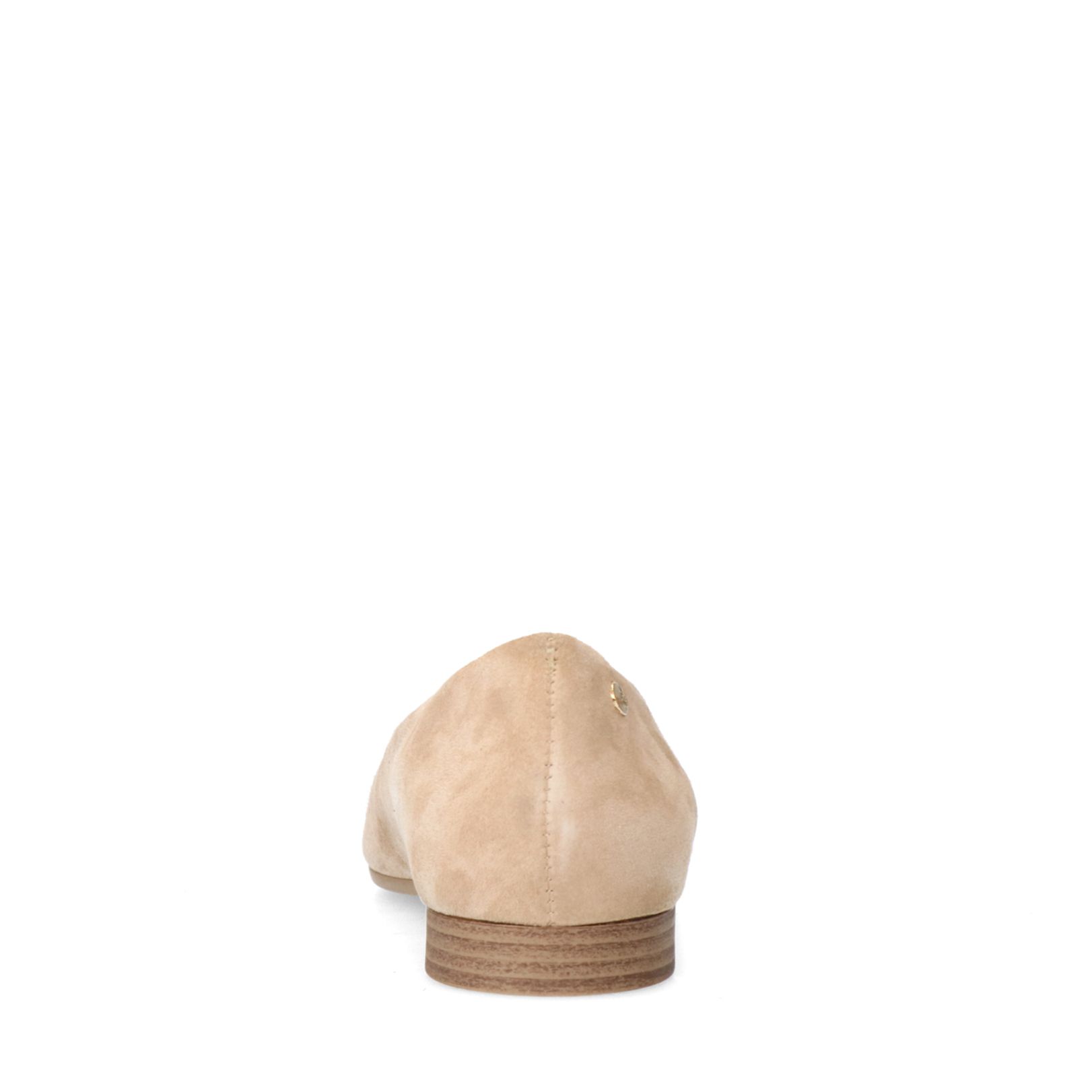 Beigefarbene Veloursleder-Ballerinas