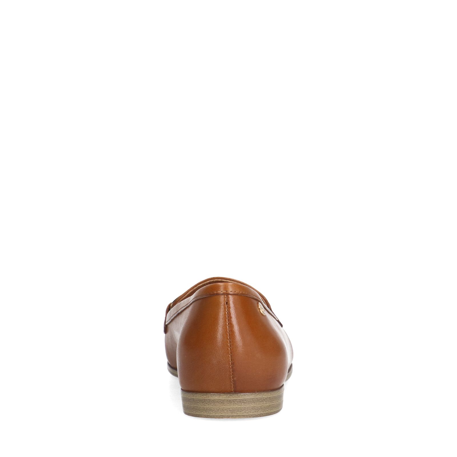 Cognac leren loafers met gouden chain