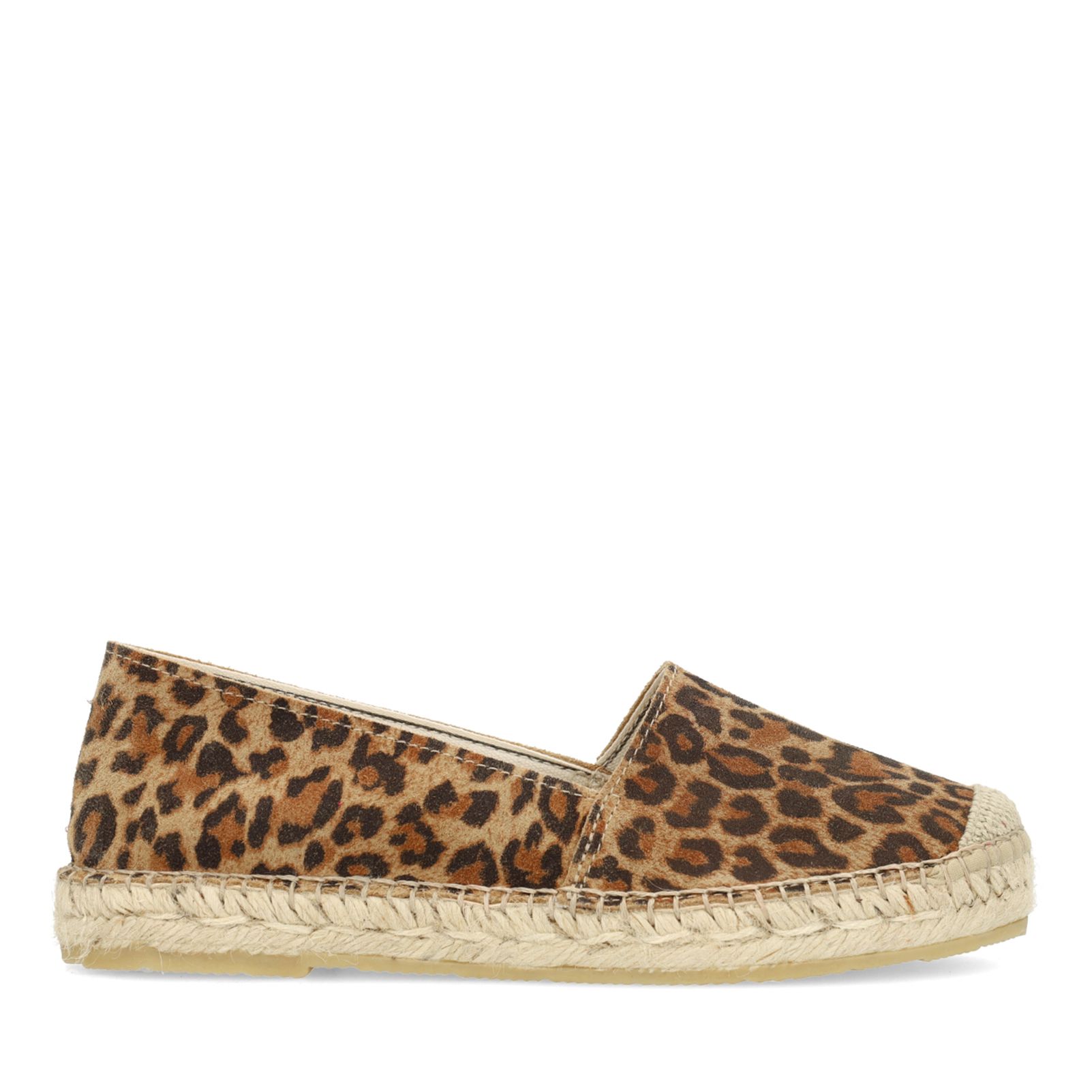 Veloursleder-Espadrilles mit Leoprint