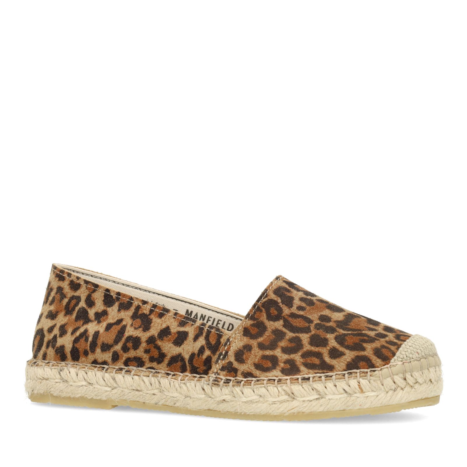 Veloursleder-Espadrilles mit Leoprint