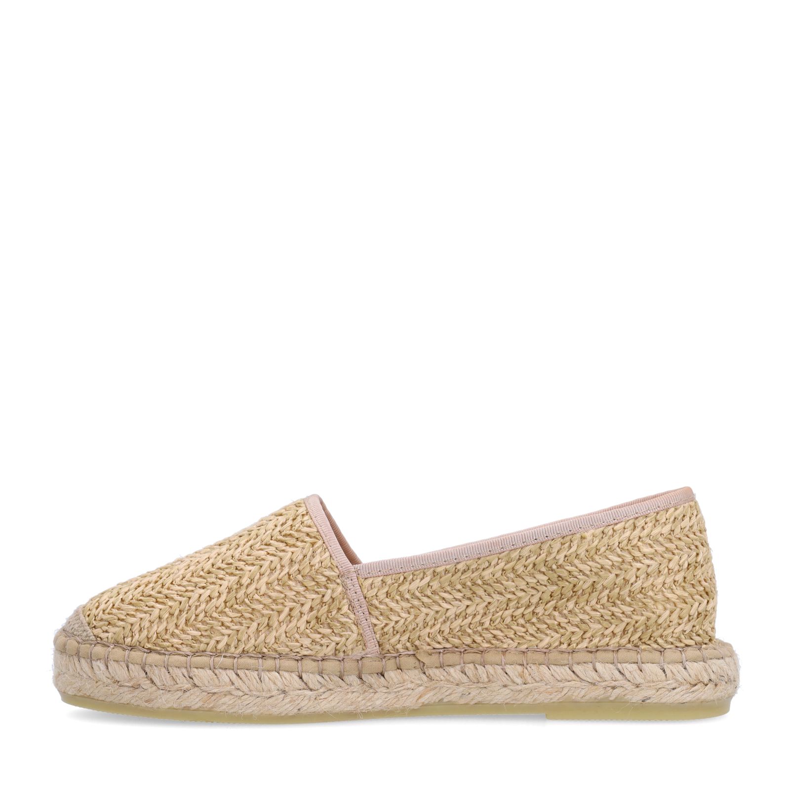 Beige gevlochten raffia espadrilles