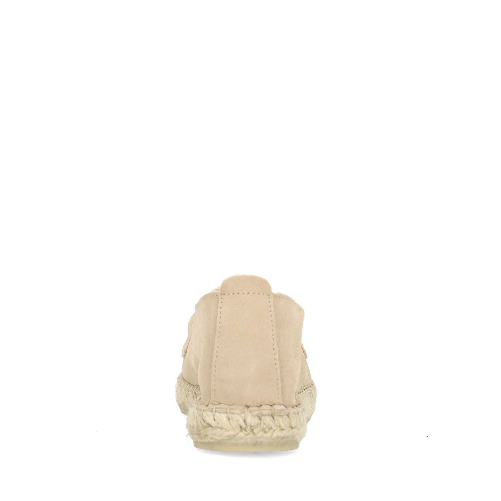 Beige suède espadrilles met chain