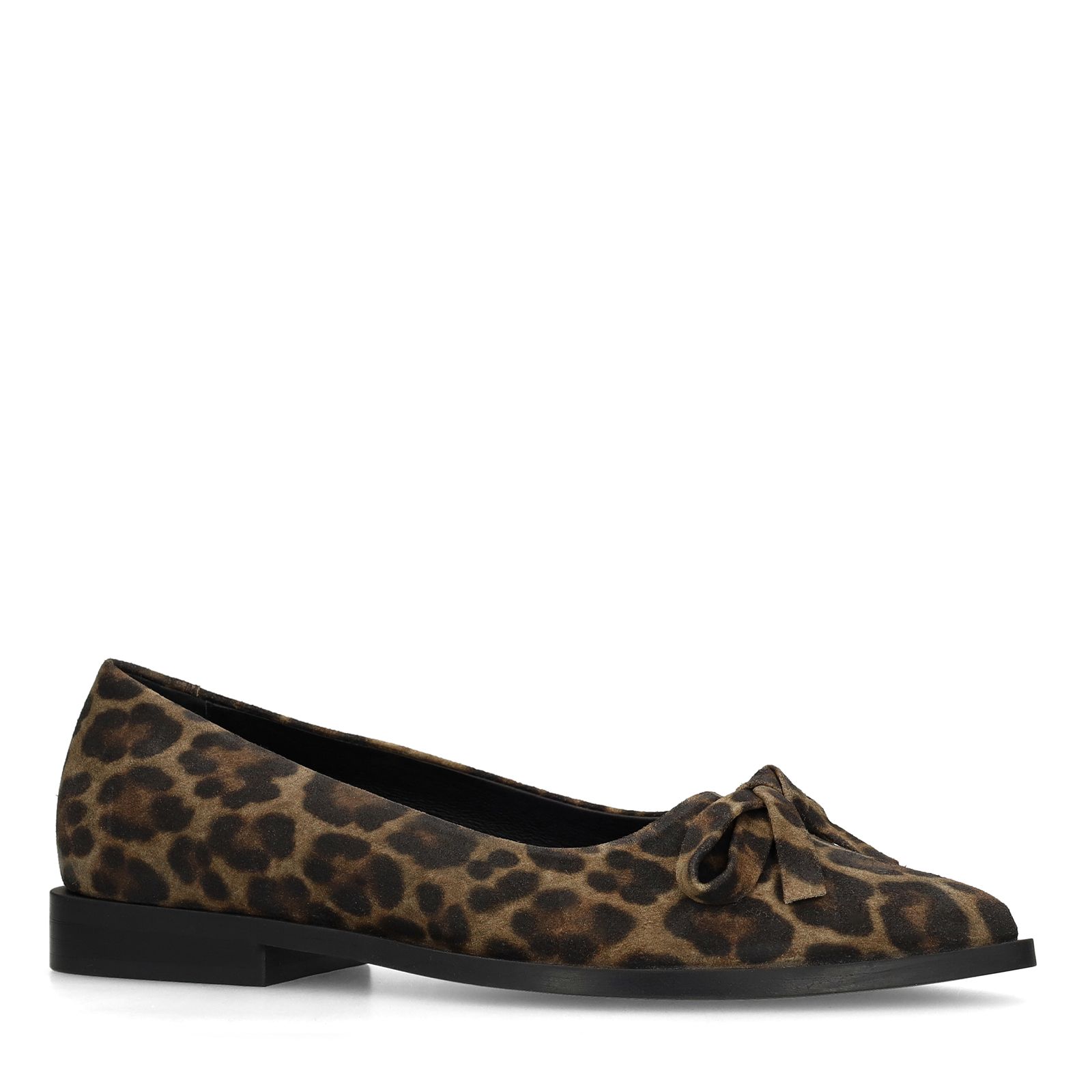 Veloursleder-Loafer mit Leoprint