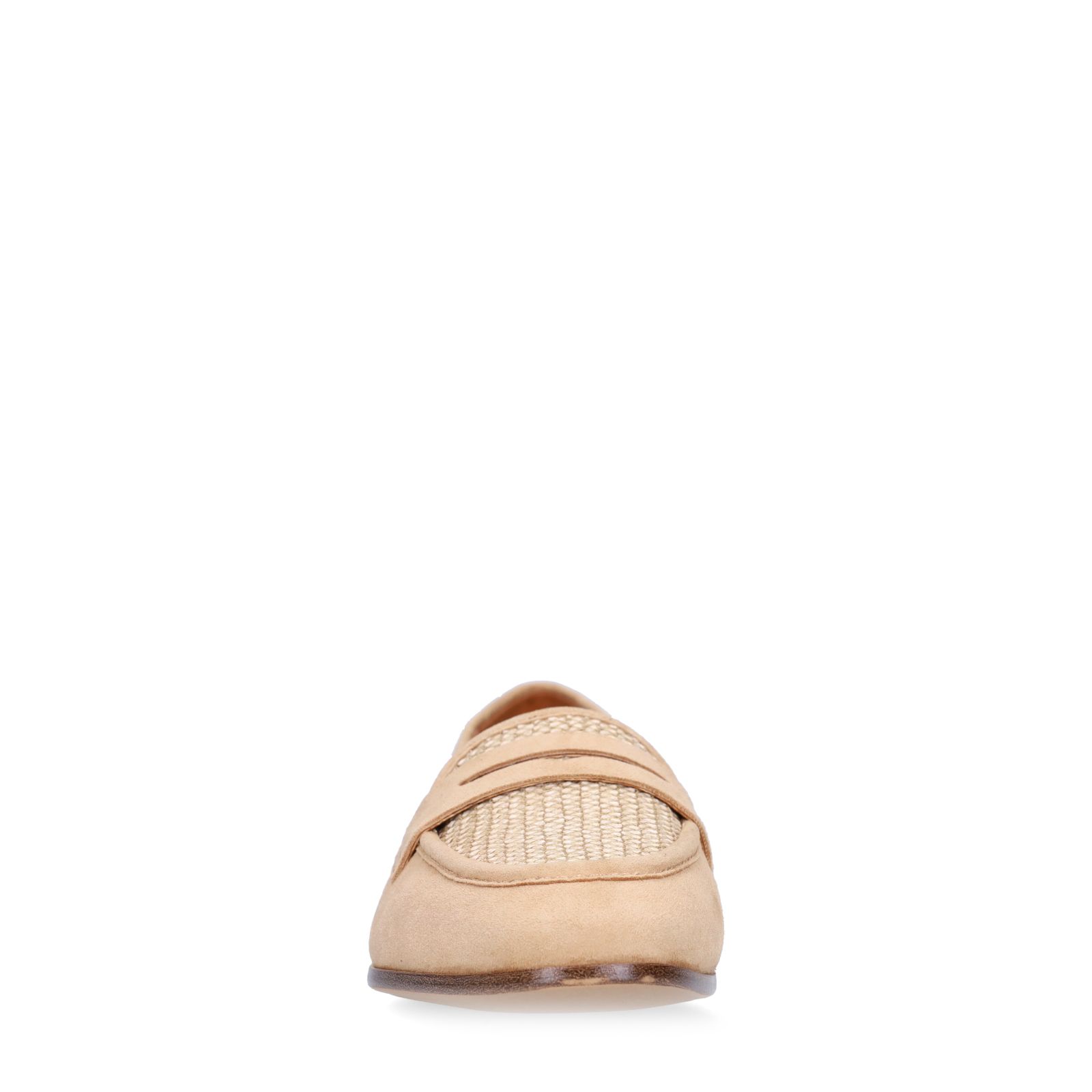 Beigefarbene Veloursleder-Loafer