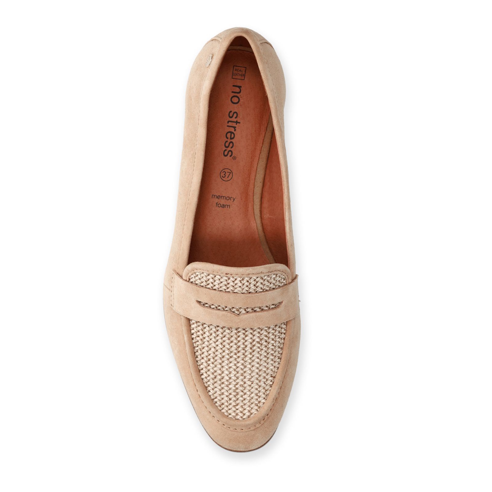 Beigefarbene Veloursleder-Loafer