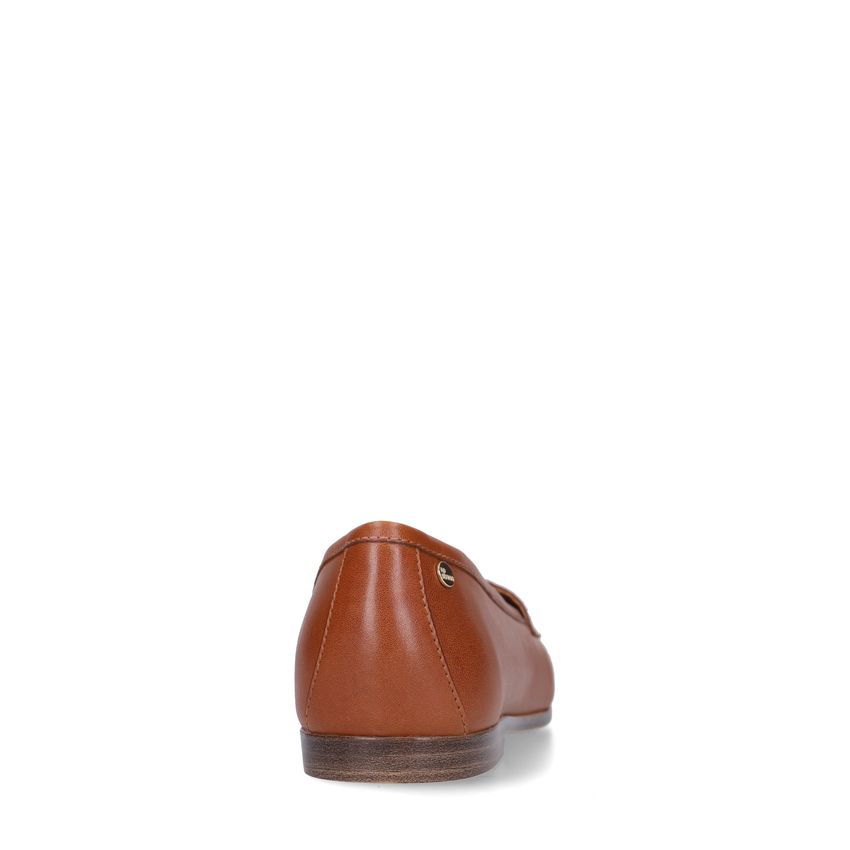 Cognac leren loafers