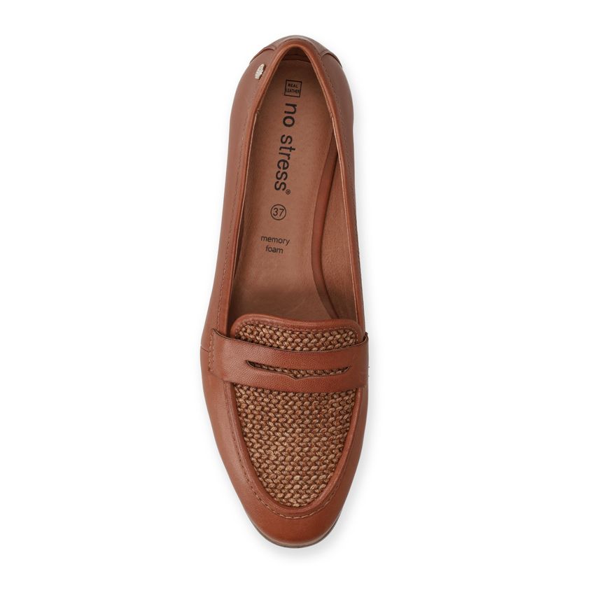 Cognac leren loafers
