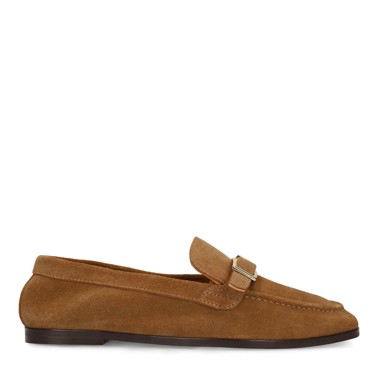 Cognacfarbene Veloursleder-Loafer