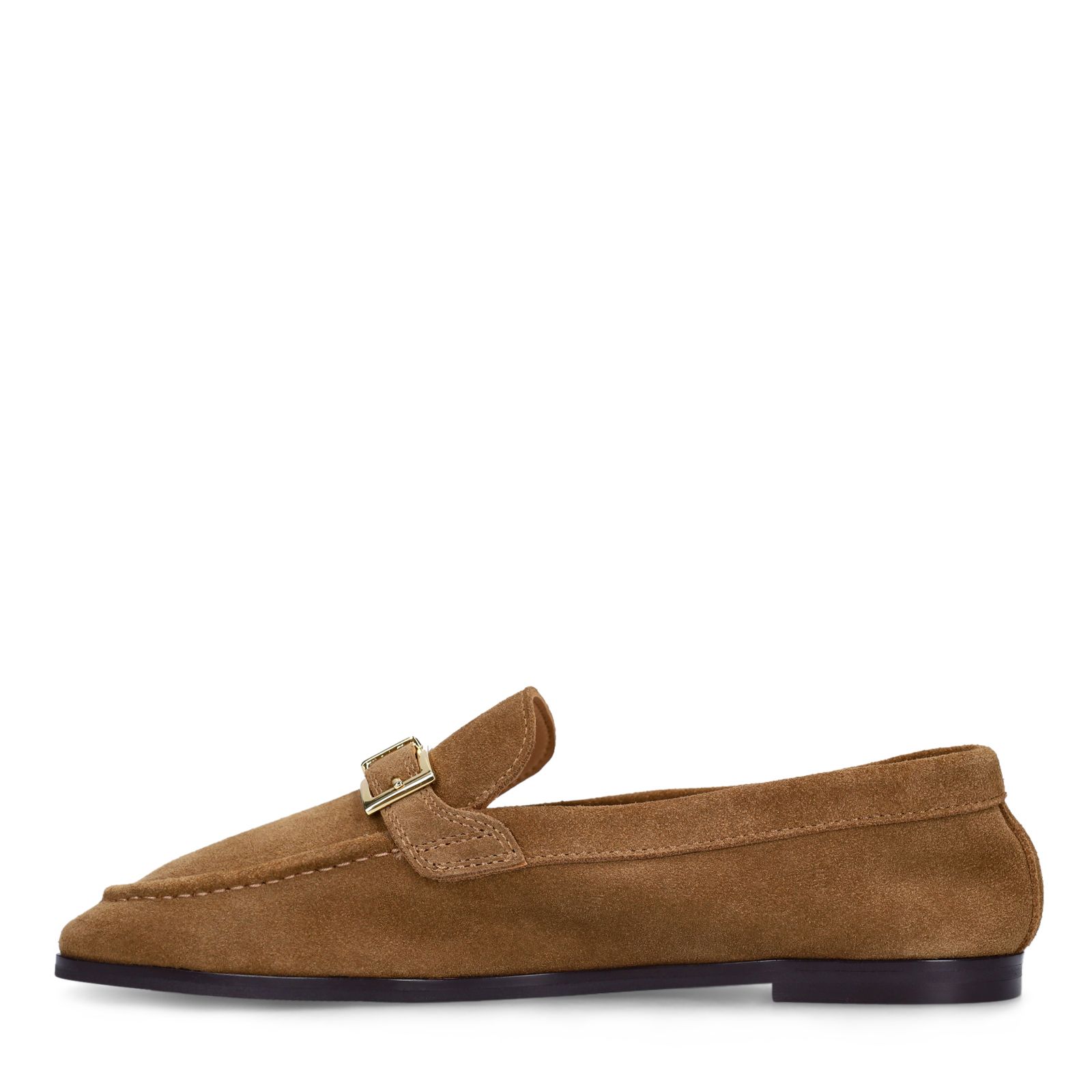 Cognacfarbene Veloursleder-Loafer