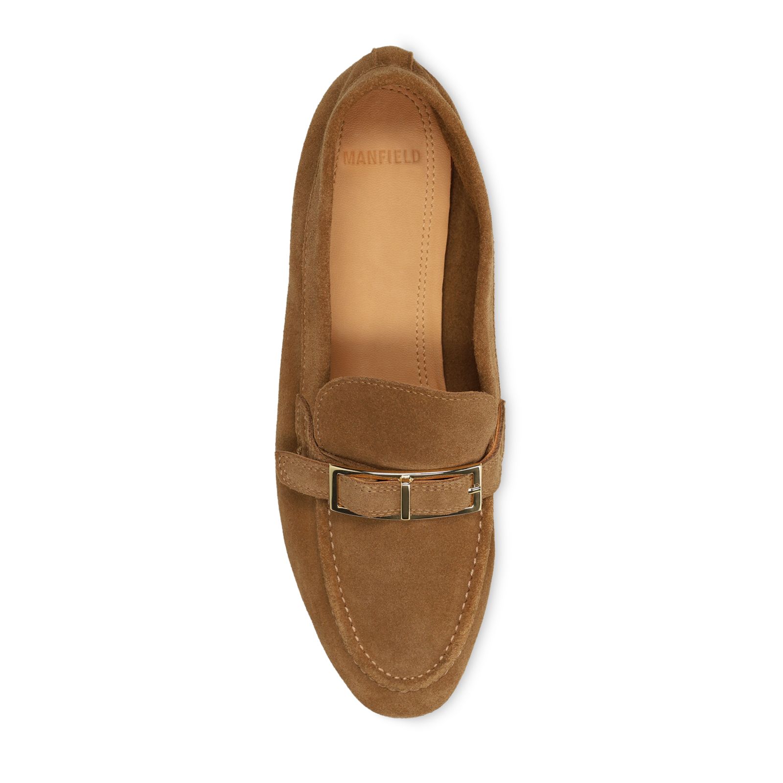 Cognacfarbene Veloursleder-Loafer
