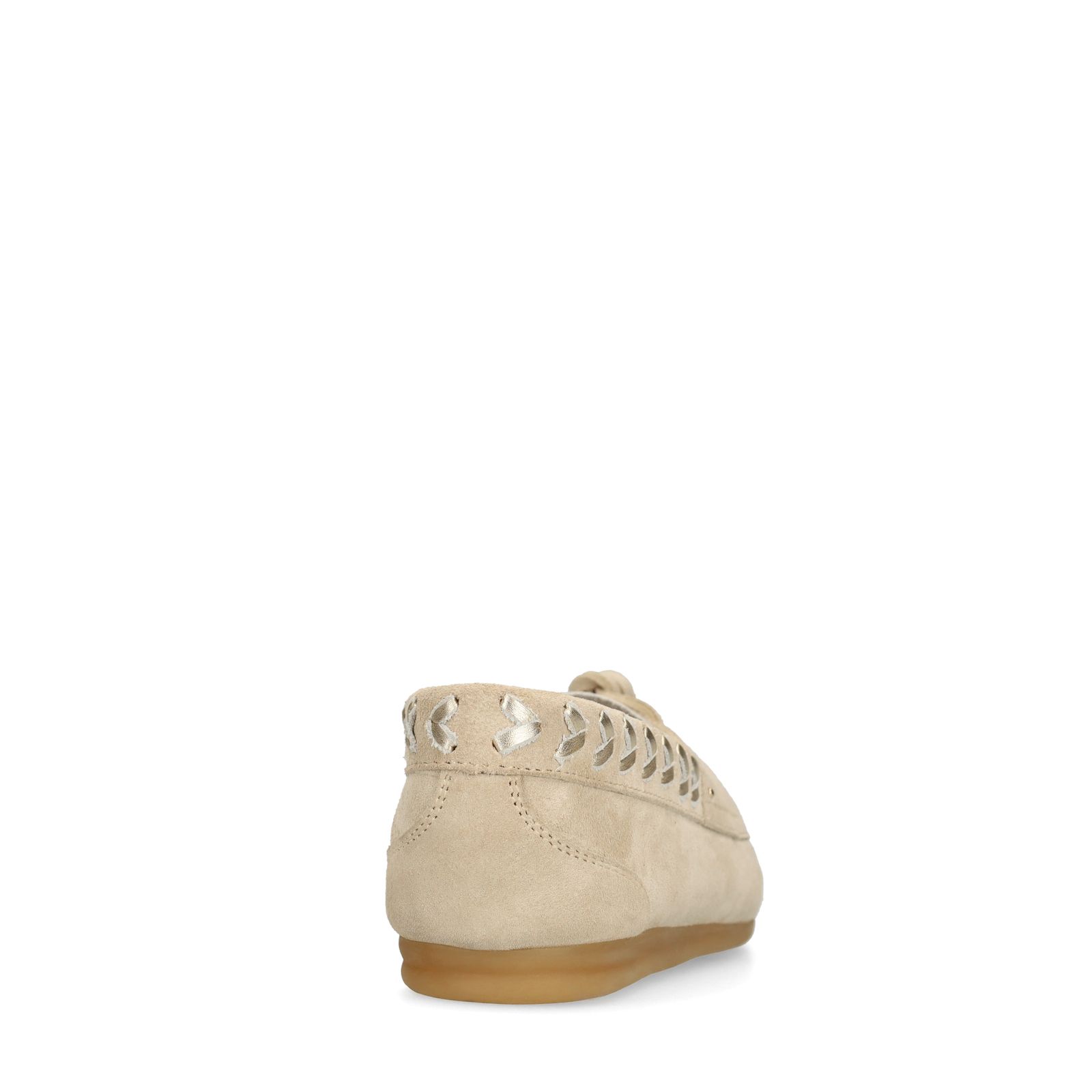 Beige suède loafers met kwastjes