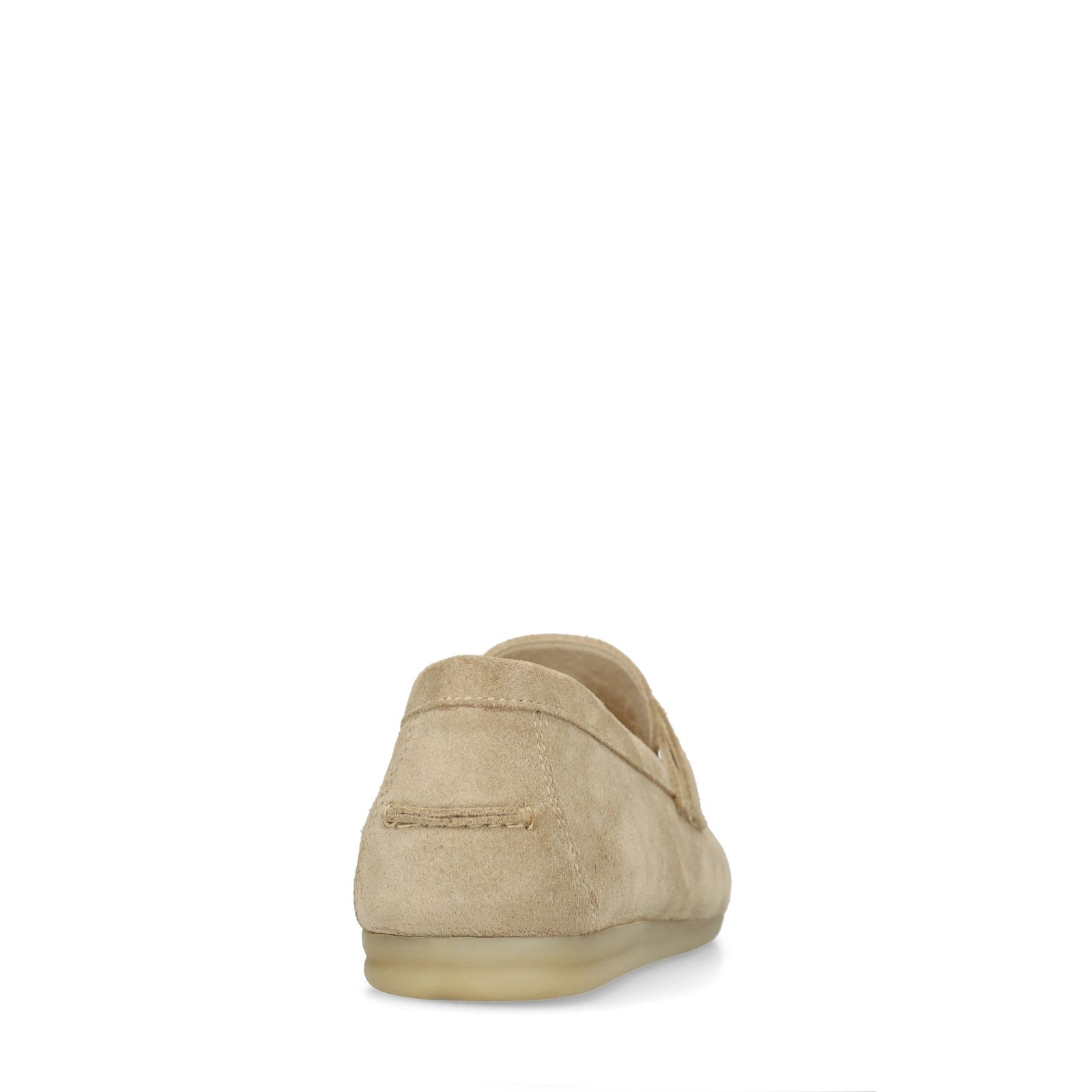 Beigefarbene Veloursleder-Loafer