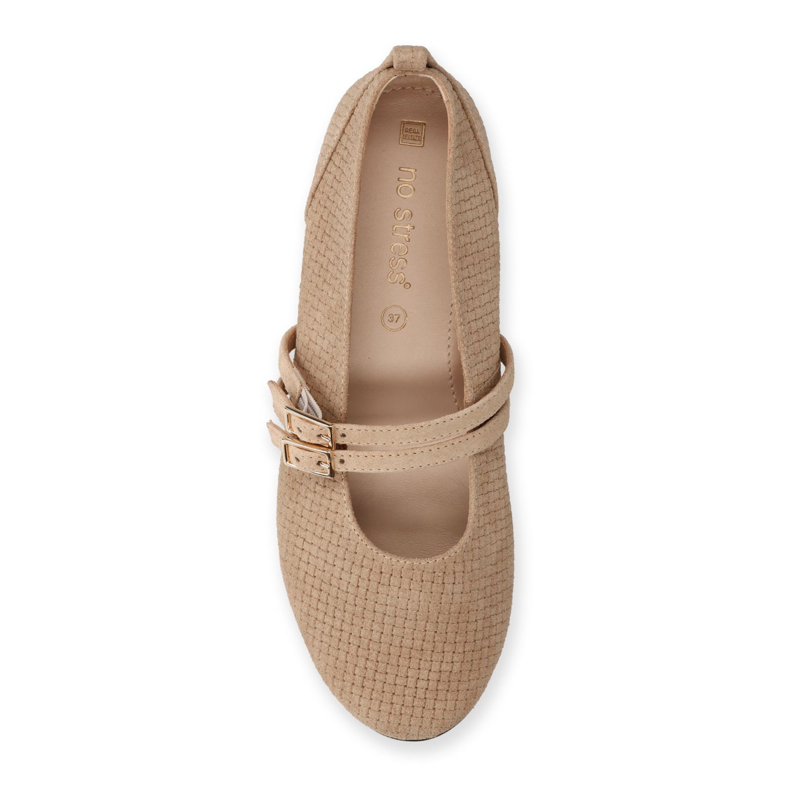Beige suède ballerina's