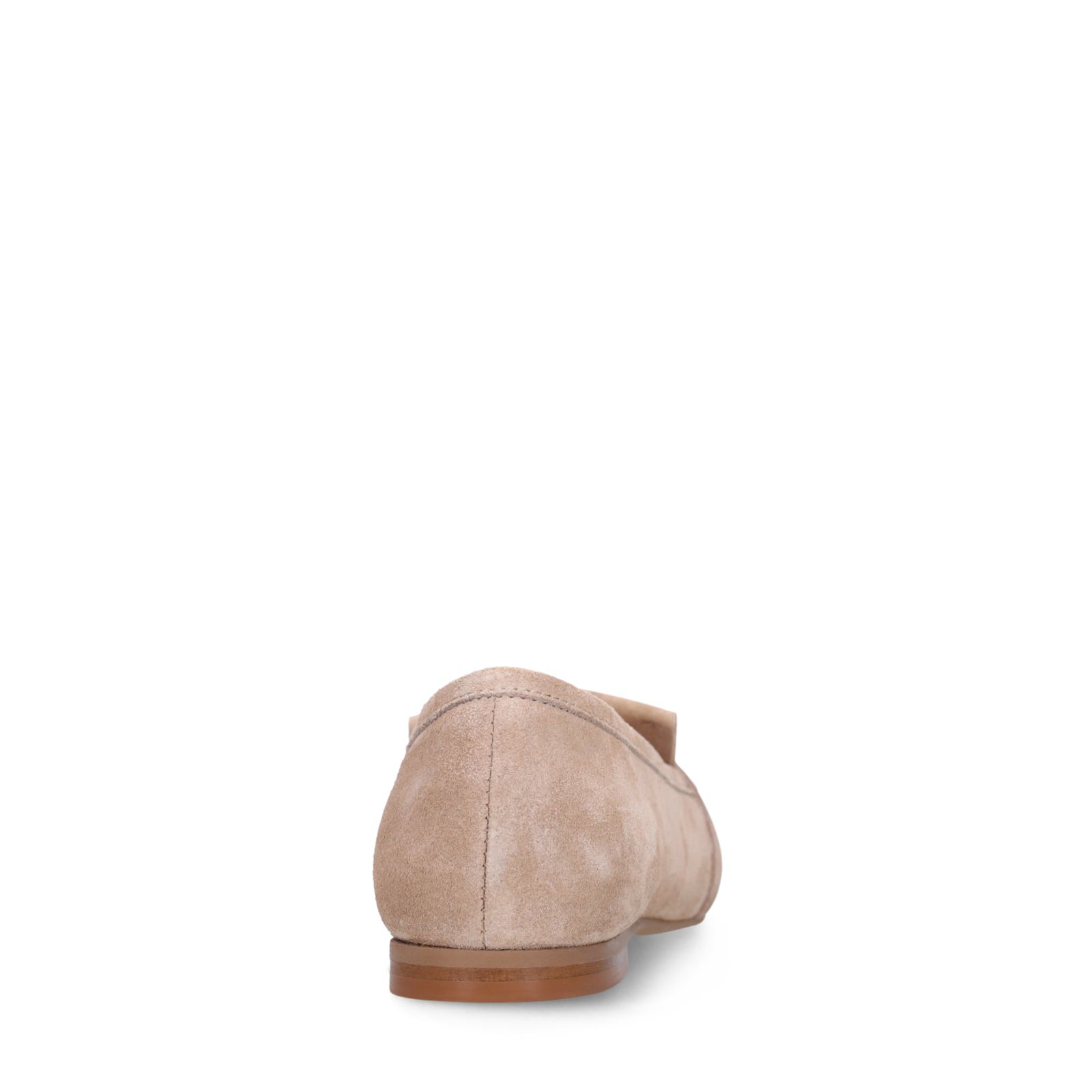Beige suède loafers met gouden studs